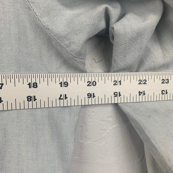 Vtg 1970s TG&Y Embroidered Chambray Shirt Womens Medium Blue Collared Hippie - Picture 6 of 13